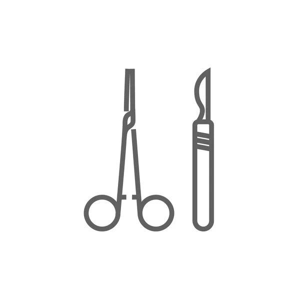 Instrumentos quirúrgicos icono de línea . — Archivo Imágenes Vectoriales