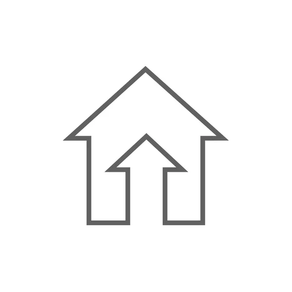 Crescimento do ícone da linha de mercado imobiliário . — Vetor de Stock