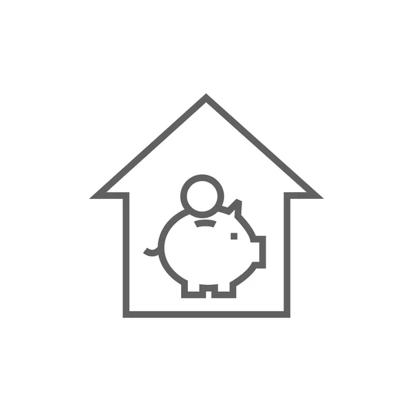 Casa icono de línea de ahorro . — Vector de stock