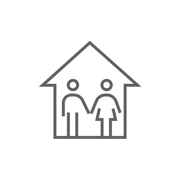 Familjens hus linje-ikonen. — Stock vektor