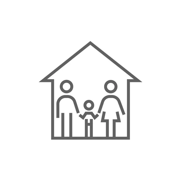 Ligne de maison familiale icône . — Image vectorielle