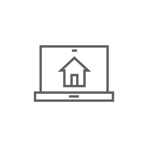 Icono de línea de tecnología casa inteligente . — Vector de stock