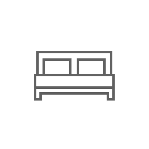 Double bed line icon. — Stock Vector