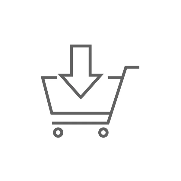 Online shopping cart line icon. — Stock Vector