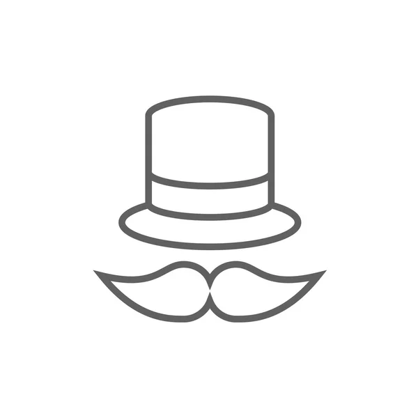 Icono de línea de sombrero y bigote . — Archivo Imágenes Vectoriales