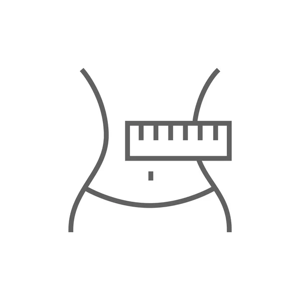 Taille mit Maßband-Linie-Symbol. — Stockvektor