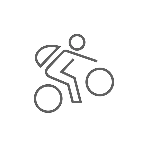 Man riding bike line icon. — Stock Vector