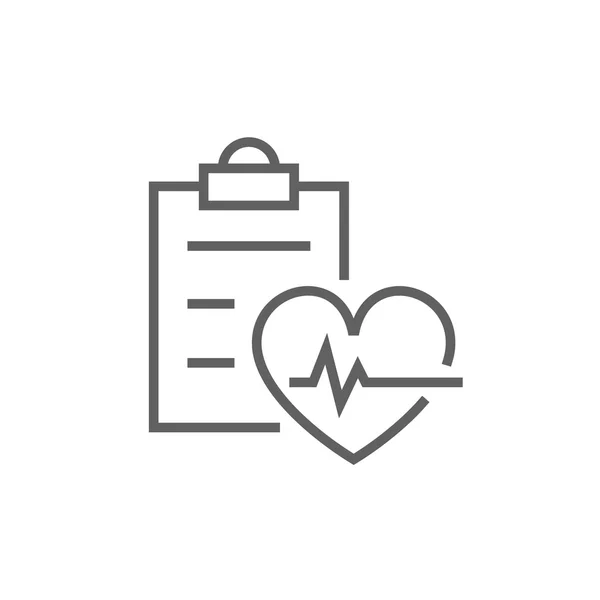 Icono de línea de registro Heartbeat . — Vector de stock