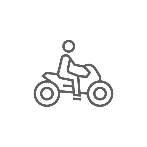 Man rijden motorfiets lijn pictogram. — Stockvector