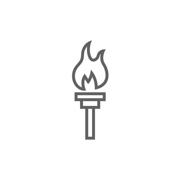 Burning olympic antorcha línea icono . — Archivo Imágenes Vectoriales