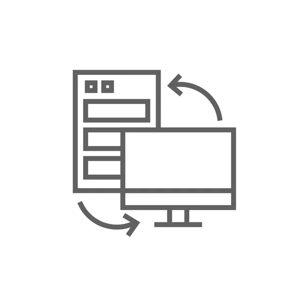 Personal computer set line icon. — Stockvector