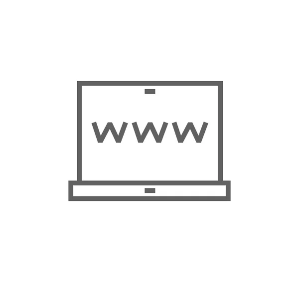 Webbplats om laptop skärm ikon. — Stock vektor