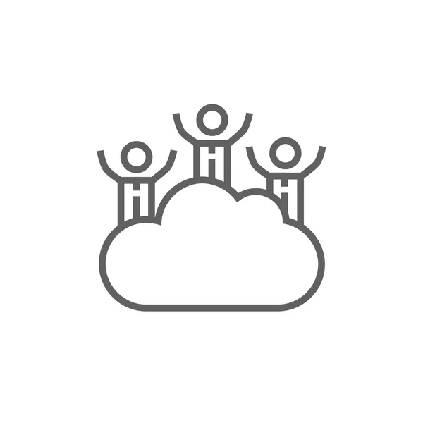 Icono de línea de computación en nube. — Vector de stock