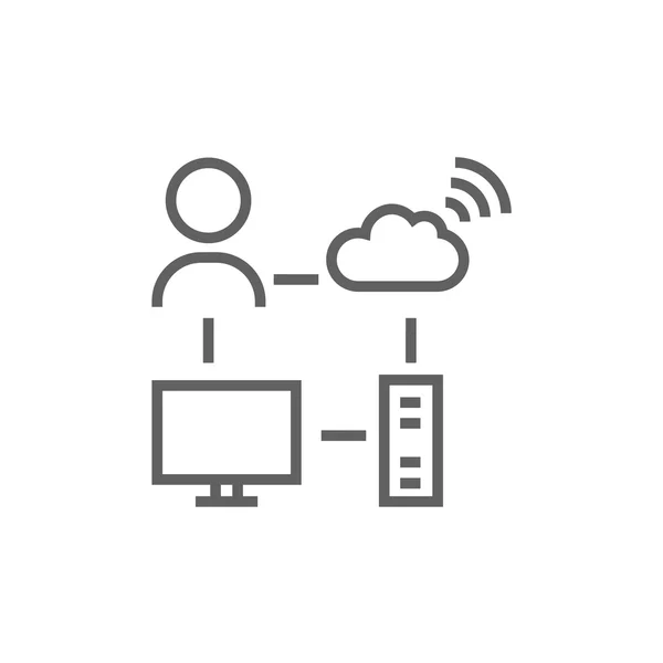 Icono de línea de computación en nube. — Vector de stock