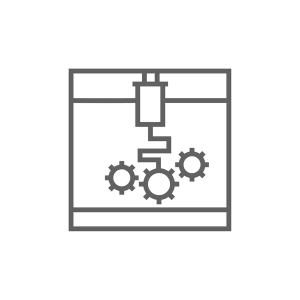 Icono de línea de impresión Tree D . — Archivo Imágenes Vectoriales