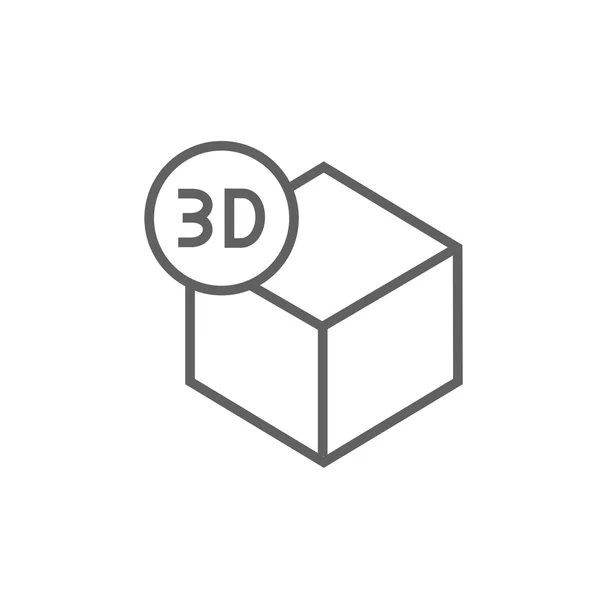 3 D ボックス線アイコン. — ストックベクタ