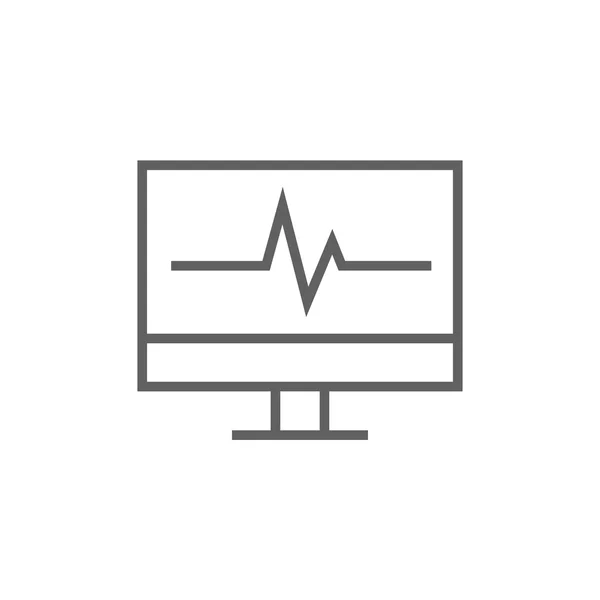 Herzschlag-Monitor-Zeilensymbol. — Stockvektor