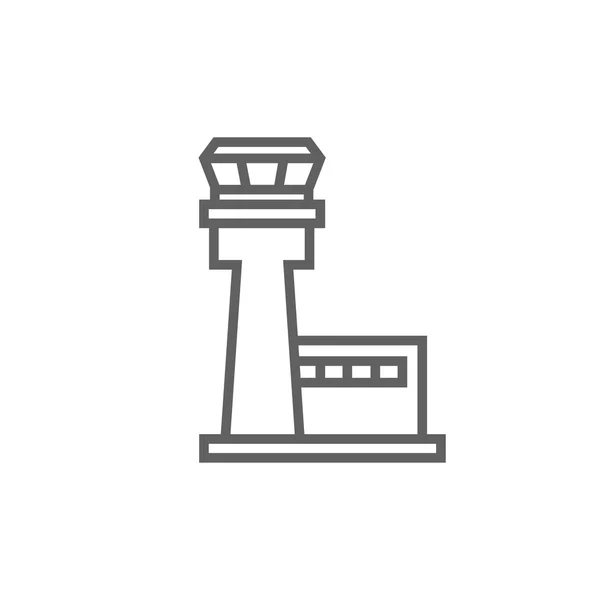 Ícone de linha de torre de controle de voo . — Vetor de Stock