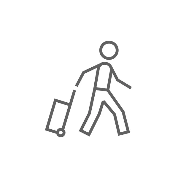Mann mit Kofferband-Symbol. — Stockvektor