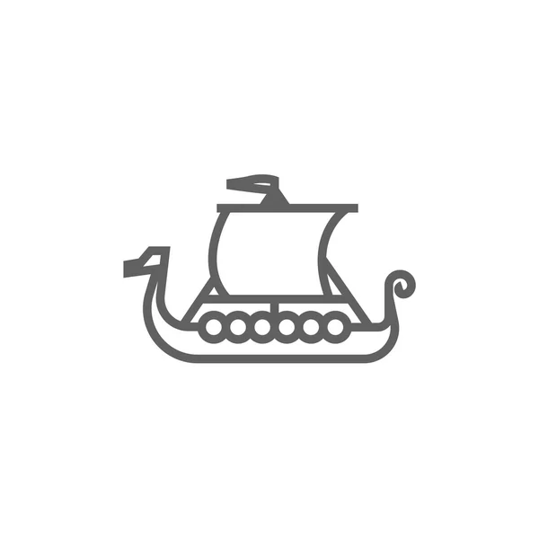 Oude schip lijn pictogram. — Stockvector