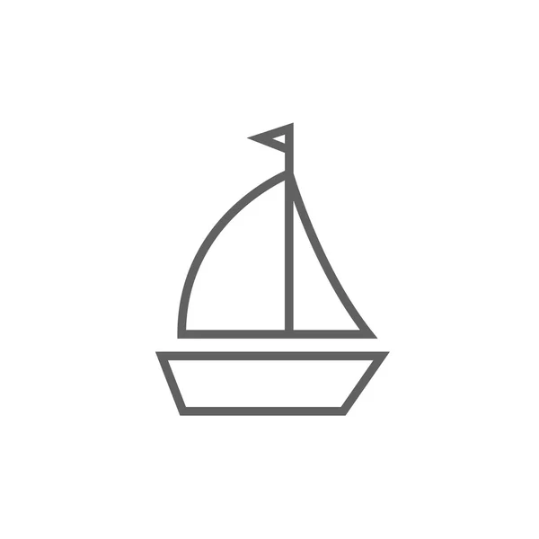 Icona linea barca a vela. — Vettoriale Stock