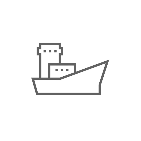 Icona della linea della nave container cargo . — Vettoriale Stock