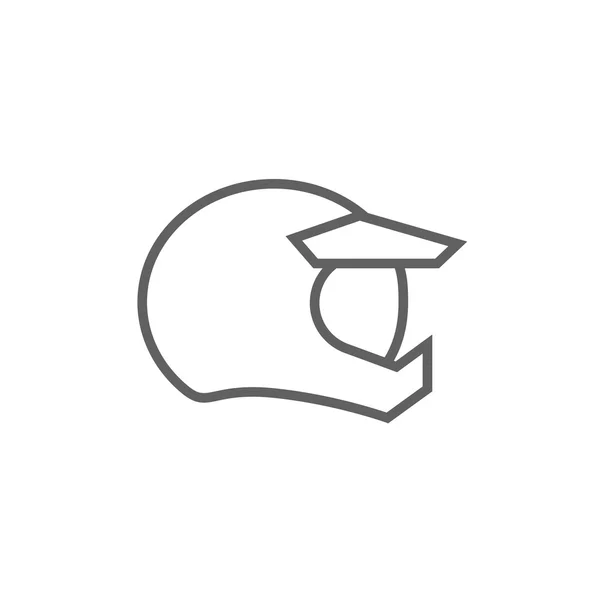 Значок линии шлема мотоцикла . — стоковый вектор