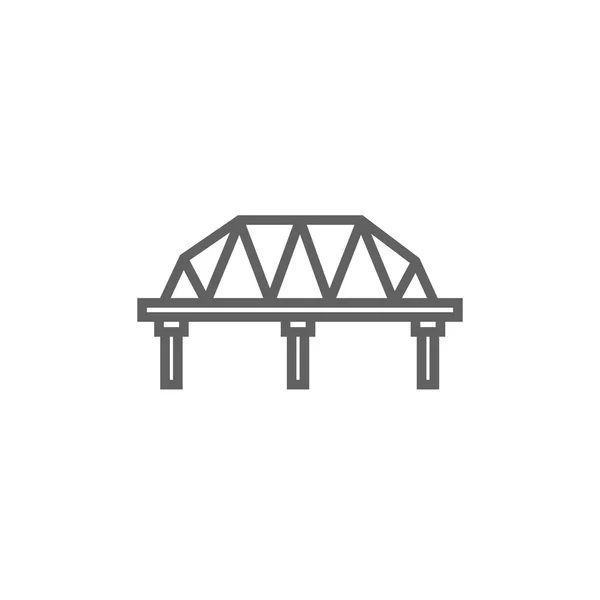 Spoor manier bridge lijn-pictogram. — Stockvector