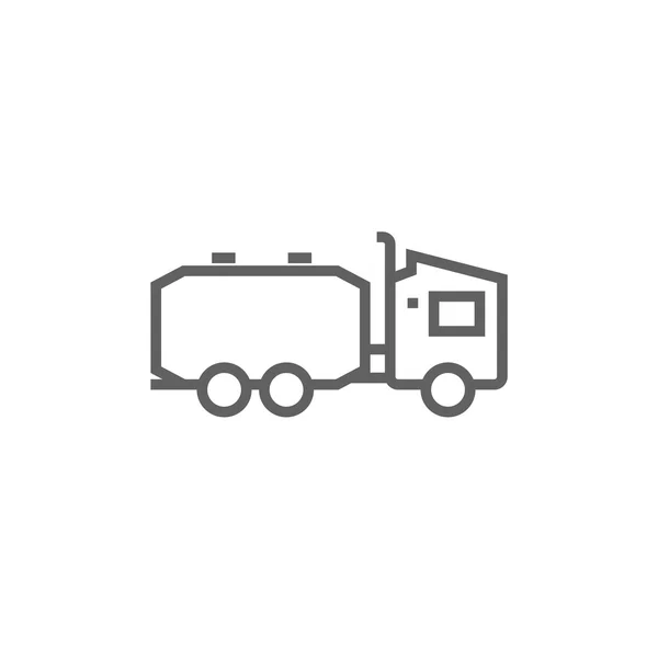 Vrachtwagen vloeibare lading lijn pictogram. — Stockvector