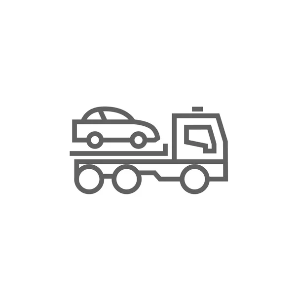 Car towing truck line icon. — Stock Vector
