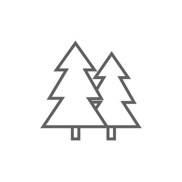 Pine bomen lijn pictogram. — Stockvector