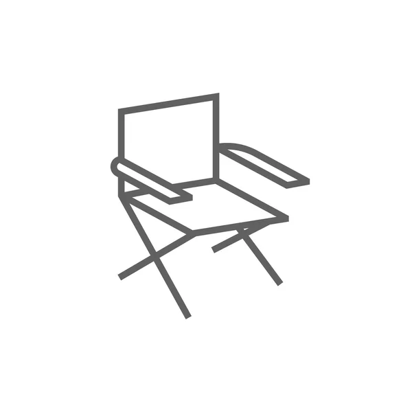 Icône de ligne de chaise pliante . — Image vectorielle