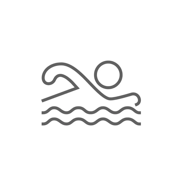 Icono de línea de nadador . — Vector de stock