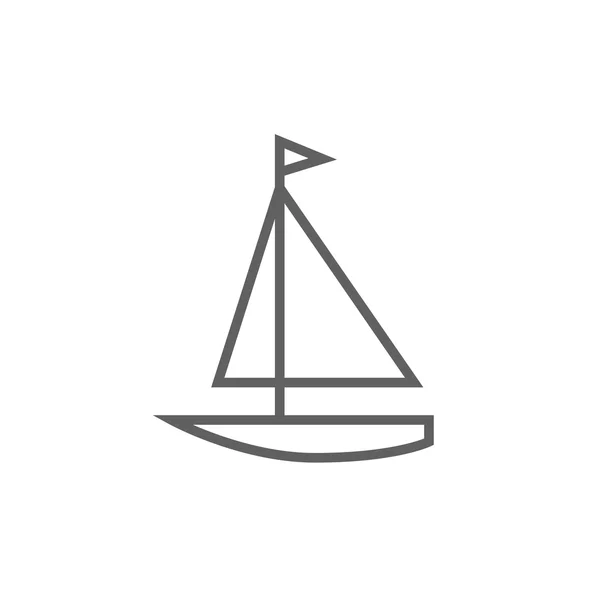Segelbåt linje ikon. — Stock vektor