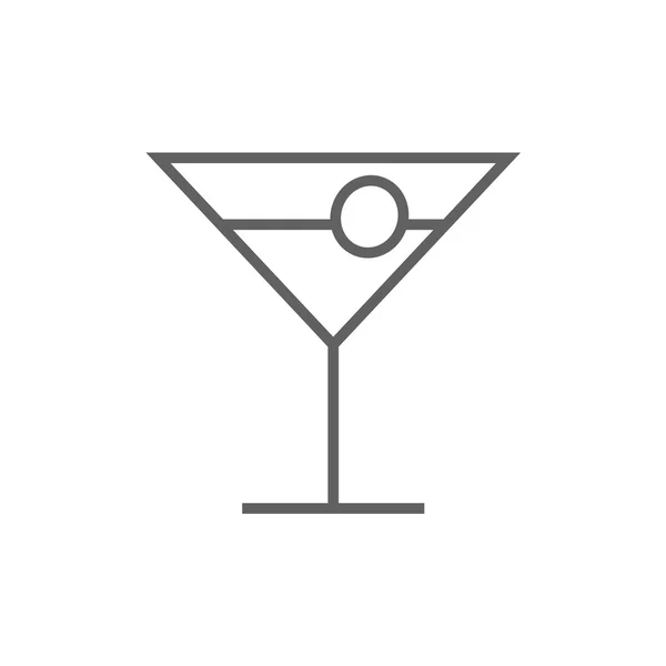 Cocktail glas lijn pictogram. — Stockvector