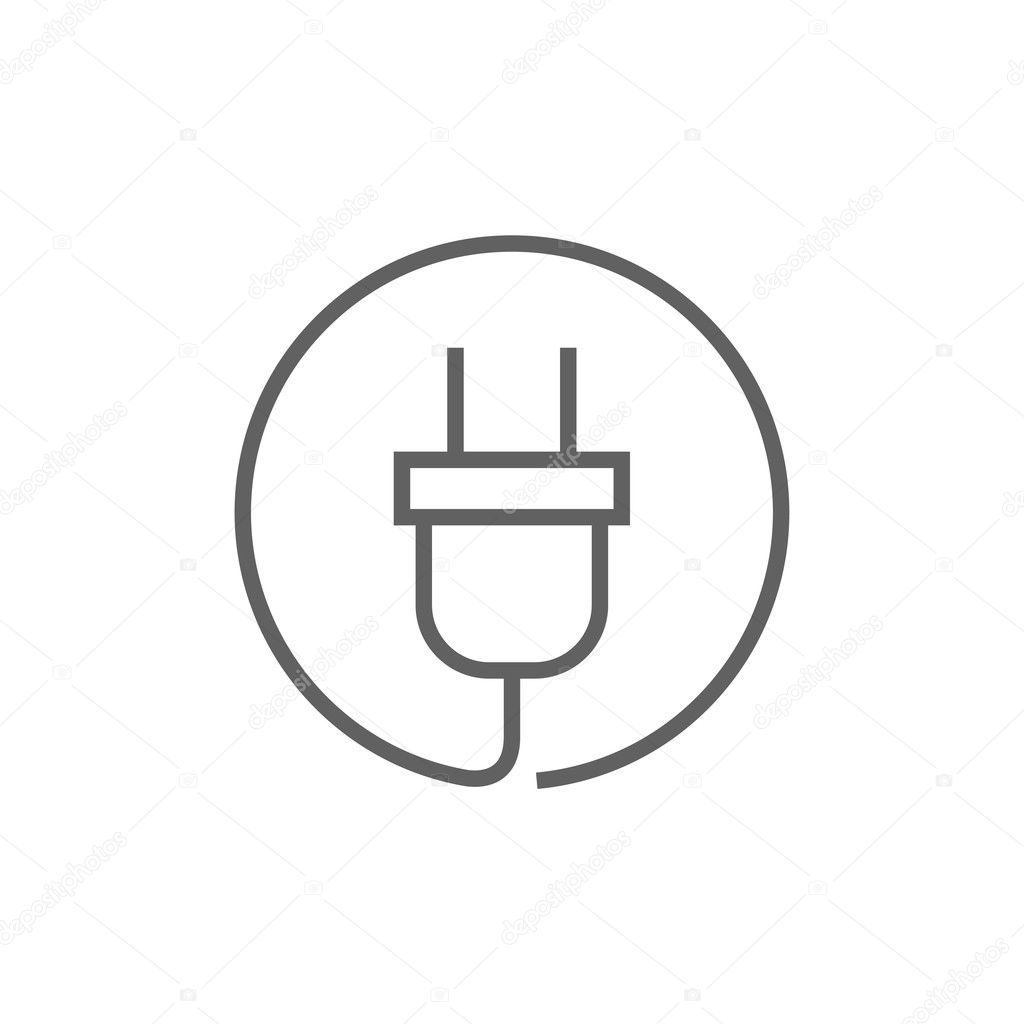 Plug line icon.