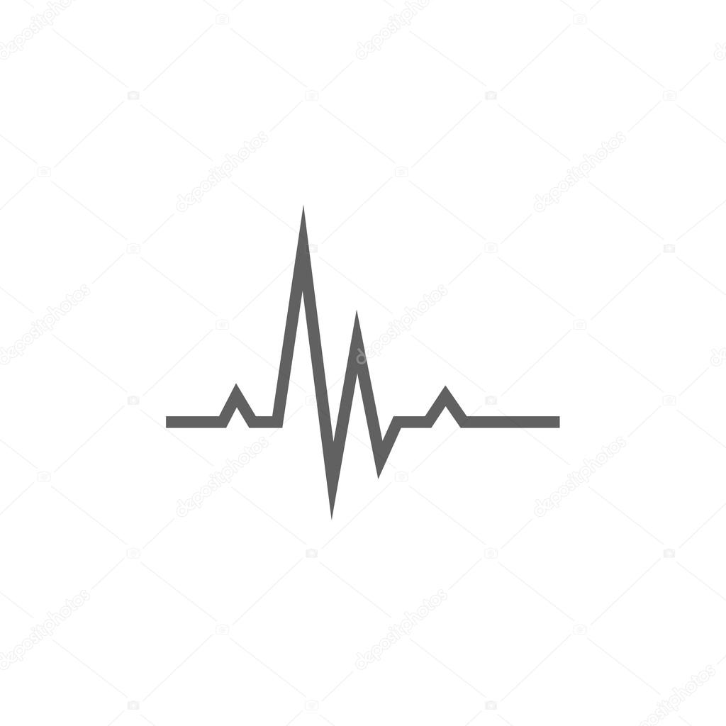 Hheart beat cardiogram line icon.