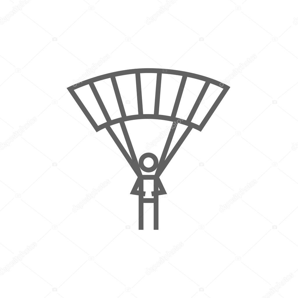 Skydiving line icon.