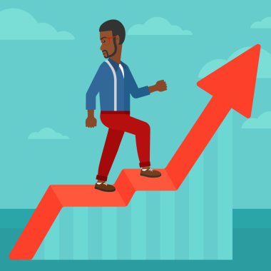 Ayaklanma grafik üzerinde duran adam.