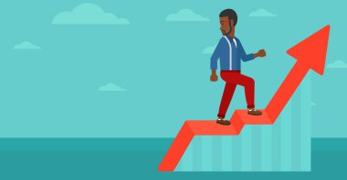 Ayaklanma grafik üzerinde duran adam.