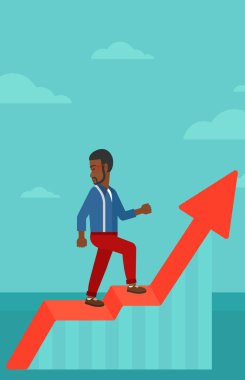 Ayaklanma grafik üzerinde duran adam.