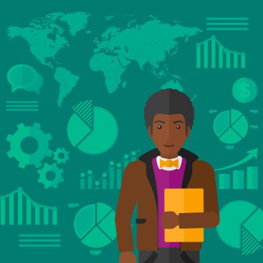 neşeli başarılı iş adamı.