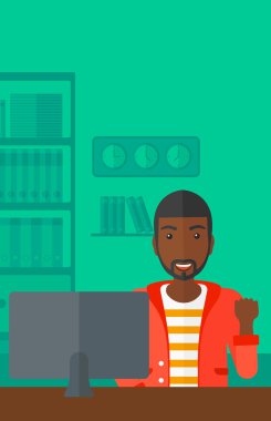 Cheerful successful man.