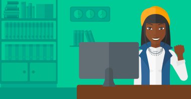 Neşeli başarılı kadın.