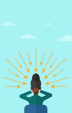 Oklar poinded başına kadınla.