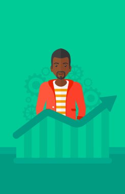 Grafik büyüyen ile adam.