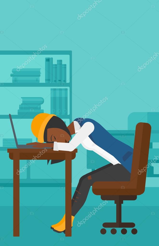 Woman Sleeping On Workplace Stock Vector Image By ©visualgeneration