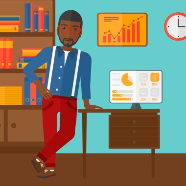 Cheerful office clerk.