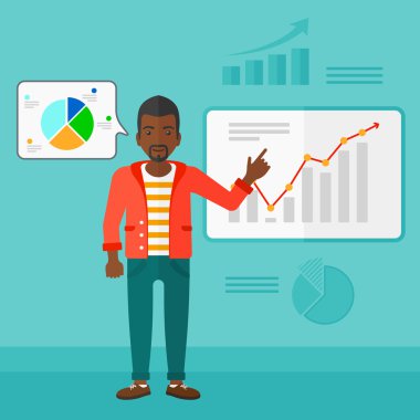 İşadamı rapor sunma.