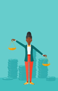 Business woman with scales.